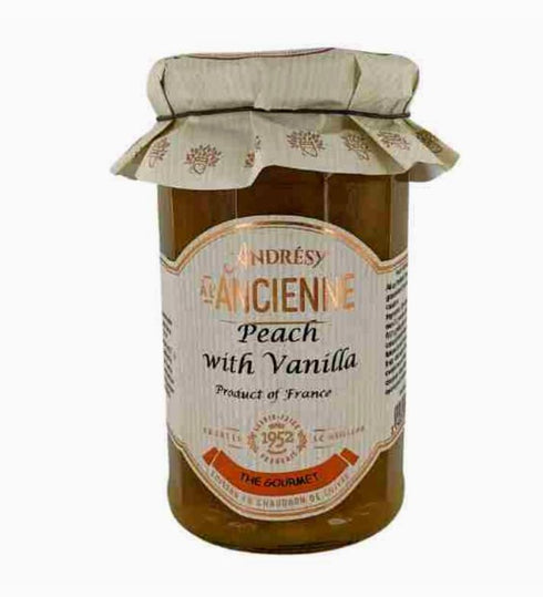 Les Confitures la Ancienne Set 2 9.5 oz of Jars, , Pche Vanille (Peach with Vanilla) French Preserves, Each