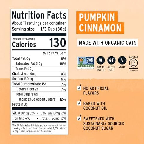 12 (Pack 3) Purely Elizabeth, Pumpkin Cinnamon, Ancient Grain Granola, Gluten-Free, Non-GMO, Ounce