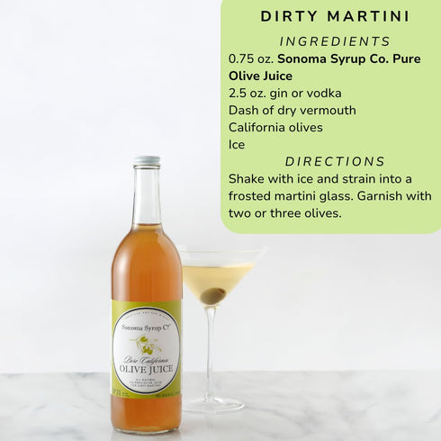 25.4 Oz Sonoma Syrup Co Pure Olive Juice Fl Bar Mixer for Dirty Martini