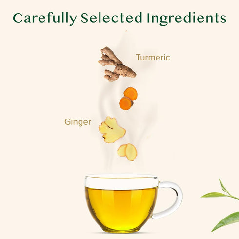 (50+ 3.53oz) 100% VAHDAM, Turmeric Ginger Herbal Tea Cups, Caffeine Free | Pure Herbal Blend - Savory & Spicy | Vacuum