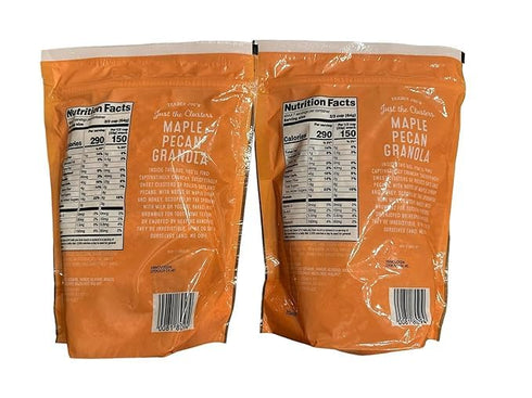 Trader Joe's 16 oz. (Pack 2 Just the Clusters Maple Pecan Granola Cereal of bxs)