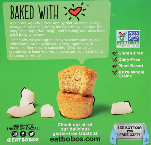 Bobo's Oat Bites, Coconut, 1.3 Ounce, 5 Count (Pack of 1)