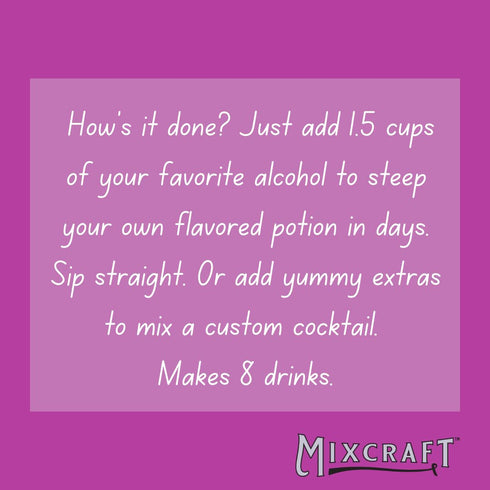 MixCraft Spirit Infusion Kit - Premium Cocktail & Mocktail Mixer, Blackberry Mint, Glass Bottle, Flavor Pouch & Recipe,