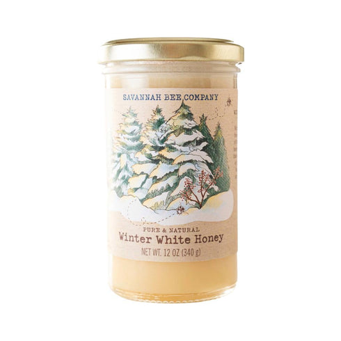 Savannah Bee Winter White Honey in 12 oz Tower Jar
