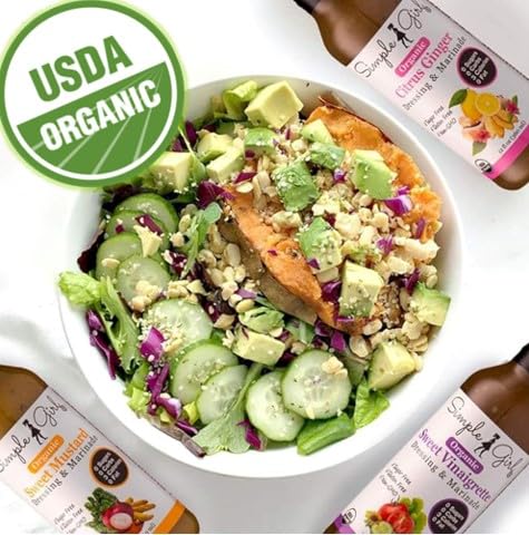 Simple Girl Dressing-3 Pack- Salad Bottle Sweet Vinaigrette, Sweet Mustard And Citrus Ginger