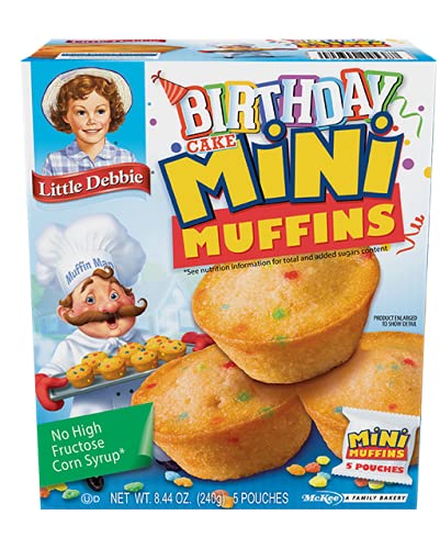 Pack, (2 Little Debbie Mini Muffin Variety Birthday Cake, Blueberry, Chocolate Chip Boxes Each)