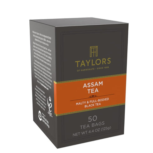50 Count (Pack 1), 50 Taylors of Harrogate Assam, Black Tea, Pillow Tea Bags, of Full-bodied, Satisfying & Malty