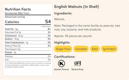 2 lbs Nuts.com Whole Walnuts in Shell, Fresh Unshelled Raw Walnuts with Buttery, Nutty Flavor