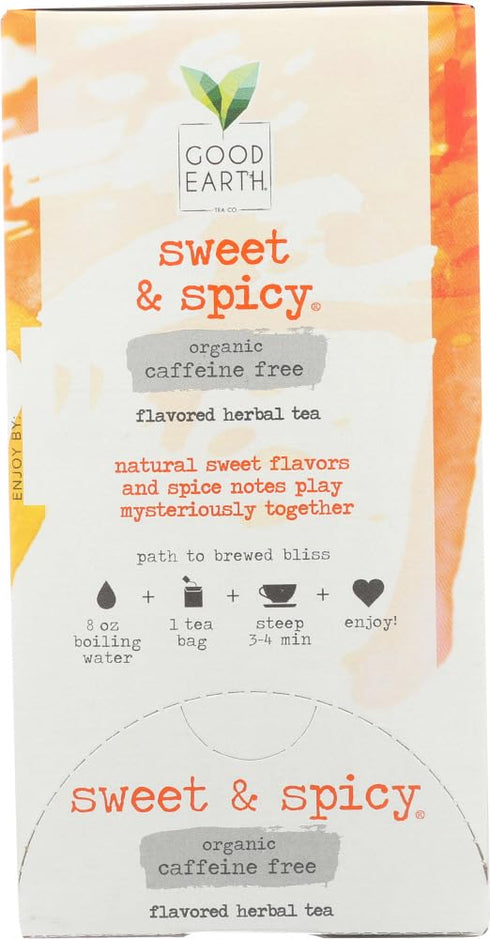 SmileMore 18 (Pack 6) Good Earth Organic Sweet & Spicy Caffeine Free Herbal Tea, Tea Bags