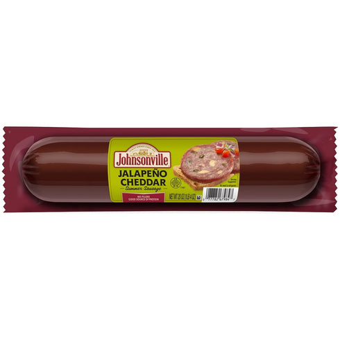 Johnsonville Jalapeno Cheddar Summer Sausage 1/20oz, Good Source of Protein, Great for