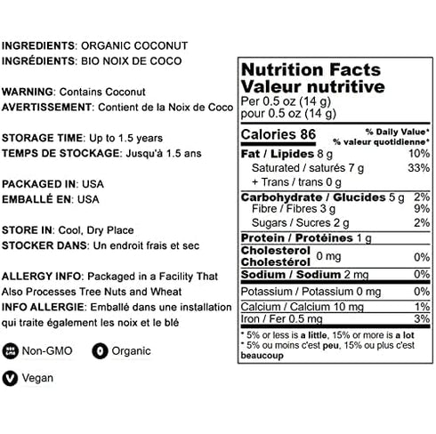 2.5 Food to Live Organic Toasted Coconut Chips, Pounds - Non-GMO, Desiccated Coconut Flakes, Unsweetened, Unsulfured
