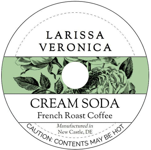Larissa Veronica Cream Soda French Roast Coffee (Single Serve K-Cup Pods) (Gourmet, Naturally Flavored,