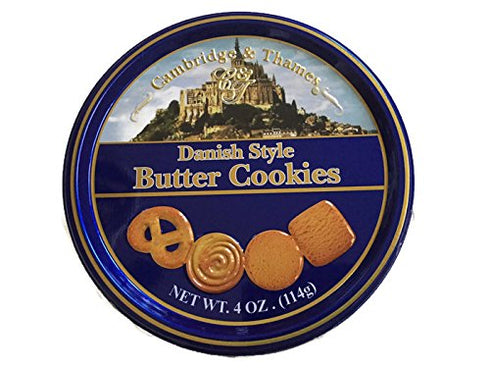 Cambridge & Thames Danish Style Butter Cookies, 4 Oz Mini Tin (1 Tin)