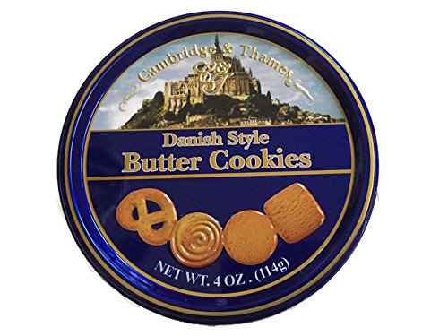 Cambridge & Thames Danish Style Butter Cookies, 4 Oz Mini Tin (1 Tin)