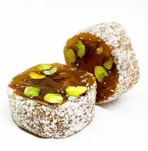 Malban 1 Malban NY Spice Shop Pistachio Coconut Roll - Pound Traditional Fruit & Nut Candy with Dried Pistachio Coconut