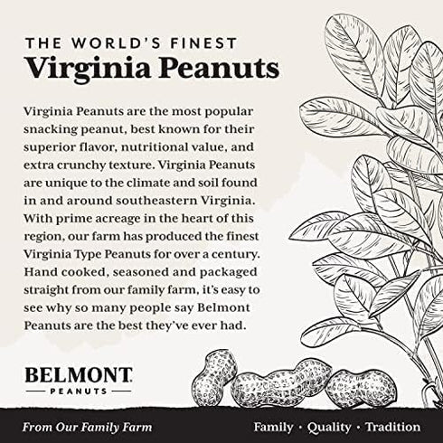 25 oz (1 Pack) 8 6g Belmont Peanuts Gourmet Honey Roasted Virginia Peanuts, Only Simple Ingredients, No Preservatives
