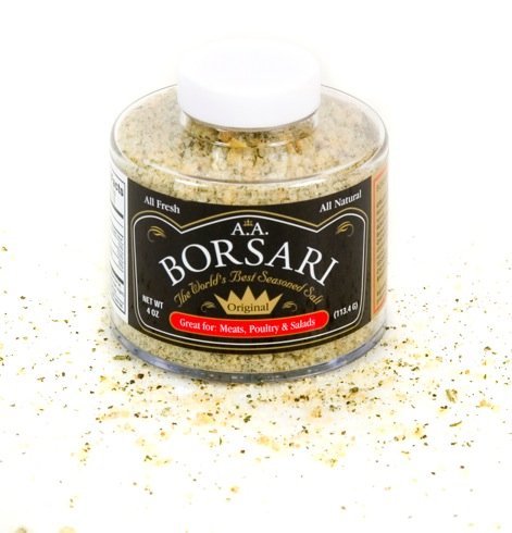 Borsari Seasoned Salt Combo, Set of 2, 4 oz Shaker Bottles - Multi-Use Savory and Original Seasonings