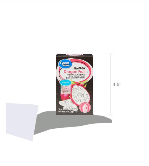 Great Value 0.88 oz (Pack 2) Energy Drink Mix, Dragon Fruit, Sugar-Free