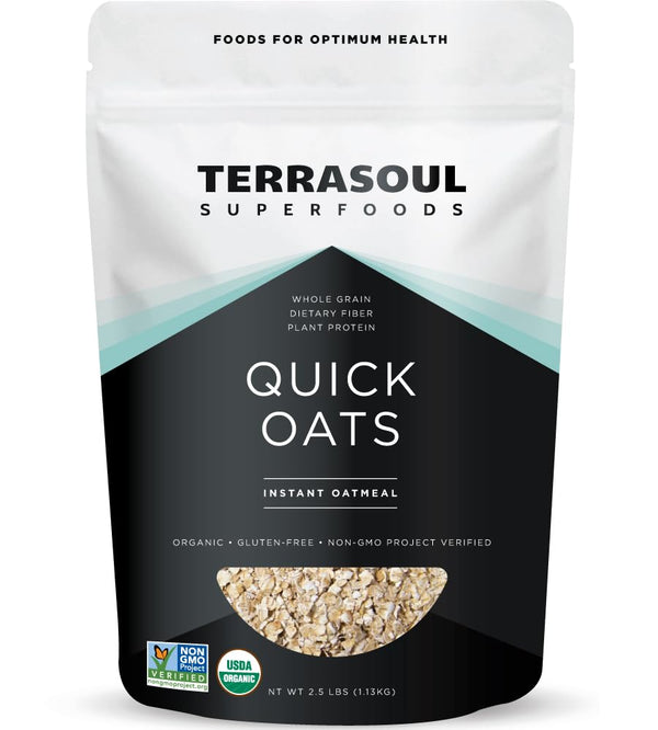 Terrasoul Superfoods Organic Instant Quick Oats, 2.5 Lbs, Premium Grade, Non-GMO, Gluten-Free