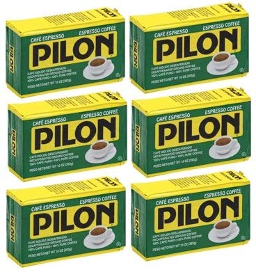 Cafe Pilon Caf Pilon Decaffeinated Espresso Ground Coffee, 10-Ounce (Pack of 6)