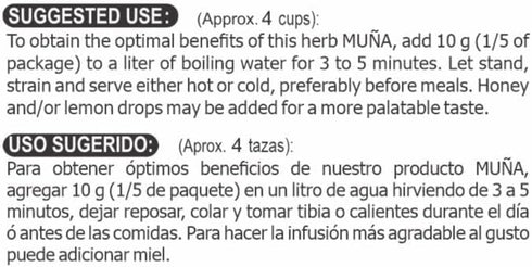 Hanan Peruvian Secrets Mint Leaves (Te de MUÑA) | 100% Minthostachys setosa | 1.76 oz / 50 g - Supports Healthy