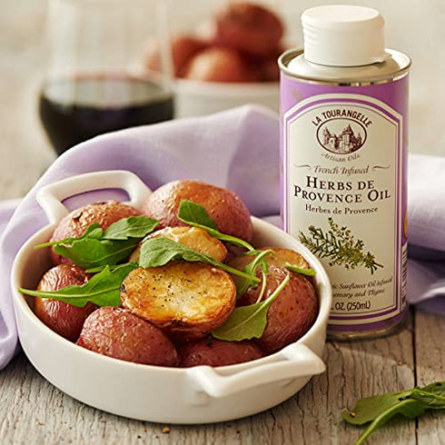 La Tourangelle Herbs De Provence Infused Sunflower Oil, 8.45 fl oz for Cooking, Vinaigrettes & Dipping Sauces