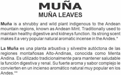 Hanan Peruvian Secrets Mint Leaves (Te de MUÑA) | 100% Minthostachys setosa | 1.76 oz / 50 g - Supports Healthy