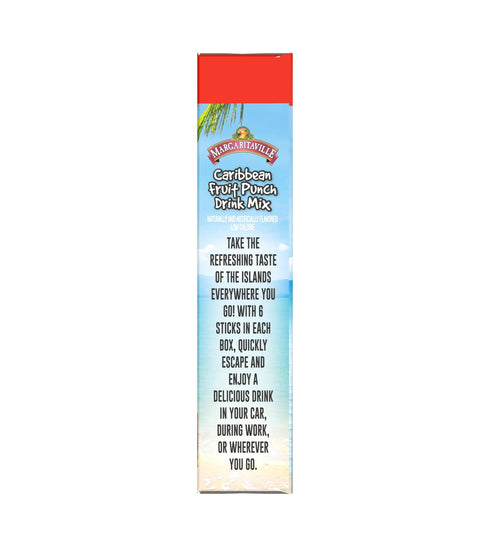 Pack 6-6 36 Margaritaville Caribbean Fruit Punch Drink Mix - of Per Box - Total Servings - Singles To Go - Low Calorie