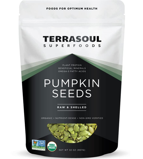 Terrasoul Superfoods Organic Pumpkin Seeds, 2 Lbs - Premium Quality, Shelled, Raw,