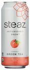 Steaz Organic Lightly Sweetened Iced Green Tea, Peach, 16 FL OZ (Pack