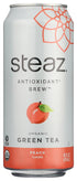 Steaz Organic Lightly Sweetened Iced Green Tea, Peach, 16 FL OZ (Pack