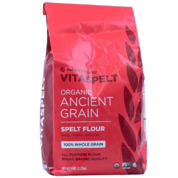 Organic Whole Spelt Flour, Non-GMO, Nutrient-Rich Alternative to Wheat, Bulk, 5 lb
