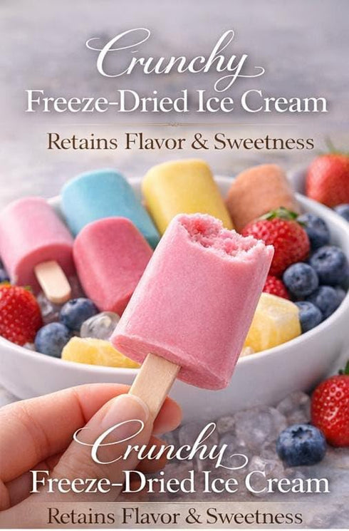 Generic 8 Freeze Dried Mini Ice Cream, Ecuadorian, Mini Popsicles, Assorted Flavors