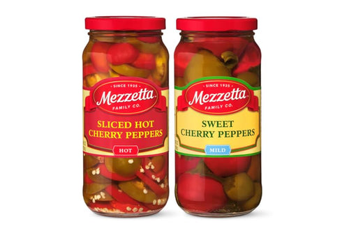Mezzetta Cherry Pepper Combo (2-Pack) | Sliced Hot Cherry Peppers 16 Ounce,