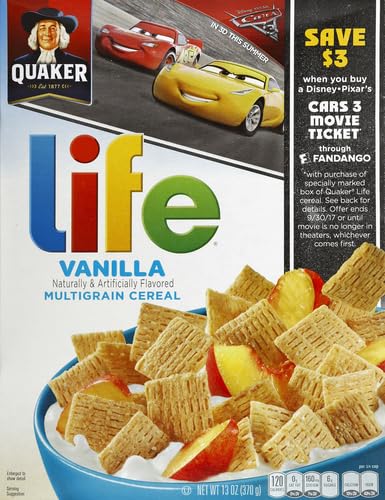 13 oz Quaker Life Cereal, Vanilla, Box