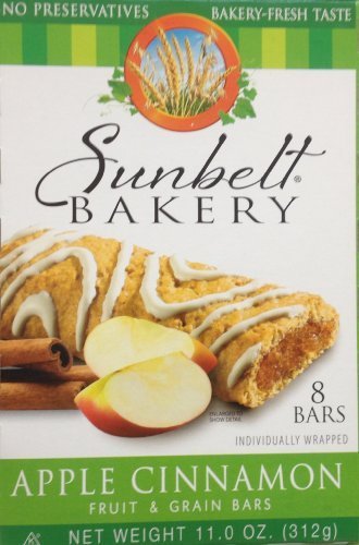 Sunbelt Bakery's APPLE CINNAMON Fruit & Grain Bars 8-Count (8 Boxes) by