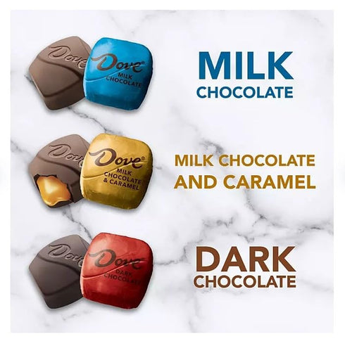 98 Dove Silky Promises |Milk Chocolate| Dark Chocolate| Milk Chocolate Cramel| Pieces