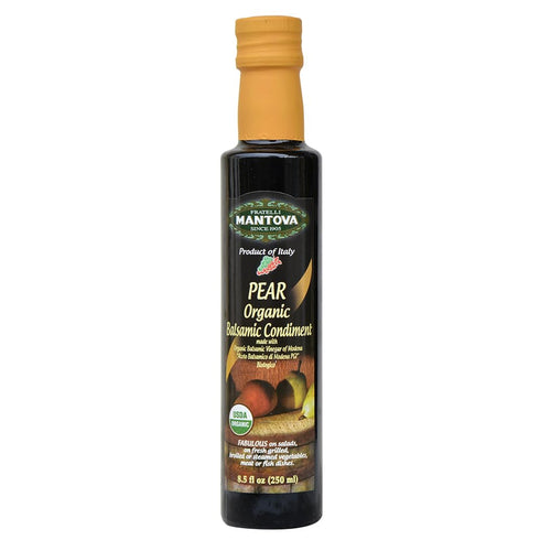 Mantova Organic Balsamic Vinegar, Pear, 8.5 Ounce (Pack of 2)