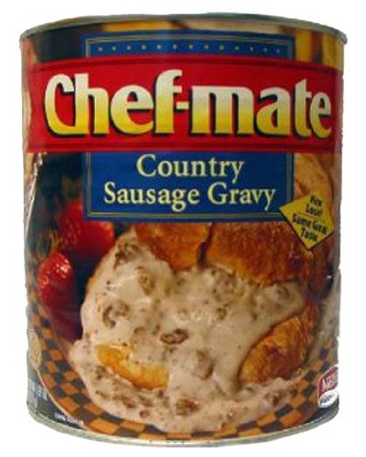 Country 6 lb 9 oz (#10 Chef-mate Sausage Gravy, Breakfast Sausage, Biscuits and Gravy, Can Bulk)