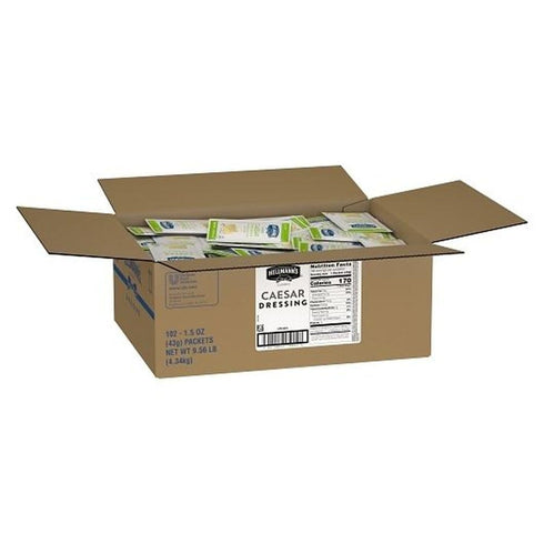 1.5 oz, Pack 102 Hellmann's Classics Caesar Salad Dressing Portion Control Sachets Gluten Free, No Artificial Flavors