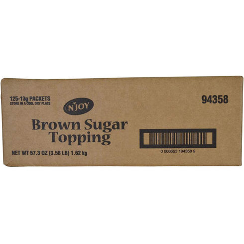 125 Count N'Joy Brown Sugar Topping for Oatmeal | | Single Serve Portion | Bulk Size