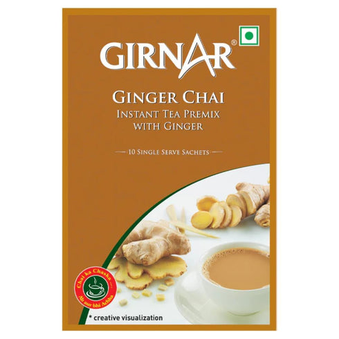 Girnar Instant Chai (Tea) Premix with Ginger, 10 Sachet Pack