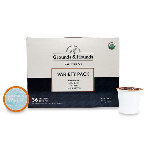 Pack, 4 9 36 Count Grounds & Hounds Single Serve Organic Coffee Pods - K Cup Coffee Pods Variety K Cup Coffee Blends