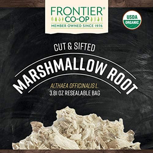 Frontier Co-op Organic Marshmallow Root Herb, Cut and Sifted, 3.8oz Bag for Tea, Powder, Capsules and More