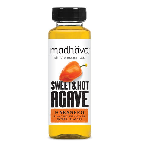 Madhava Organic Sweet & Hot Agave Nectar, 11.75 oz Habanero-Infused Blue Agave,