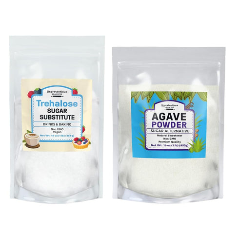 Unpretentious Trehalose and Agave Powder Bundle, 1 lb Each, Sugar Substitutes, Natural