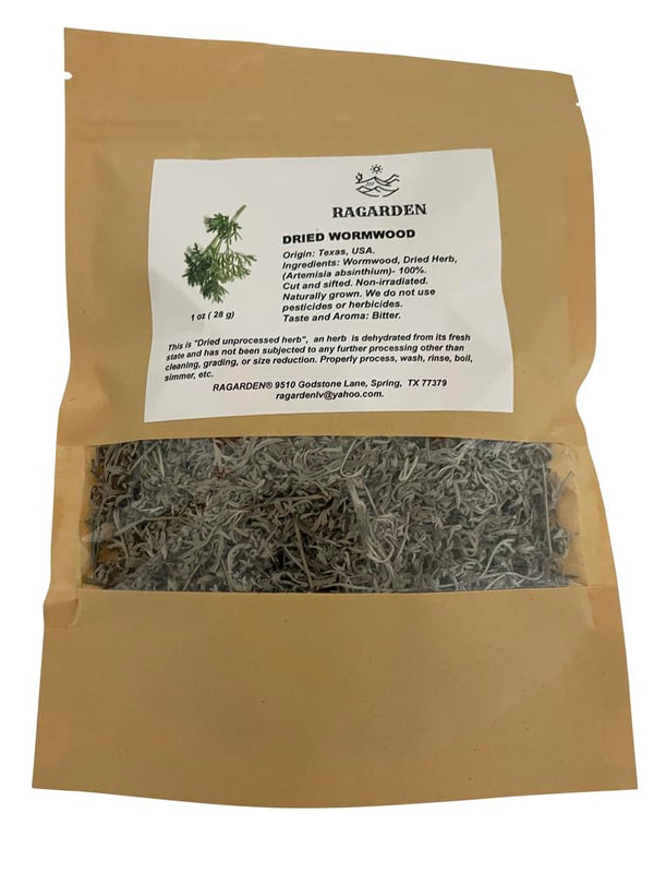 RAGARDEN Wormwood dried herb, Artemisia absinthium, 1.0 oz, Non-irradiated, Non-GMO, Naturally Grown