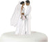 Elegant African American Couple White Plastic Cake Topper, 4.5" (1 Count), Unique Centerpiece Decoration for Weddings