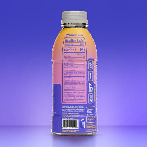Coco5 100% 50% 16.9 OZ (Pack 12) Clean Sports Hydration Passion Fruit Flavor | Natural | Less Sugar | Nothing