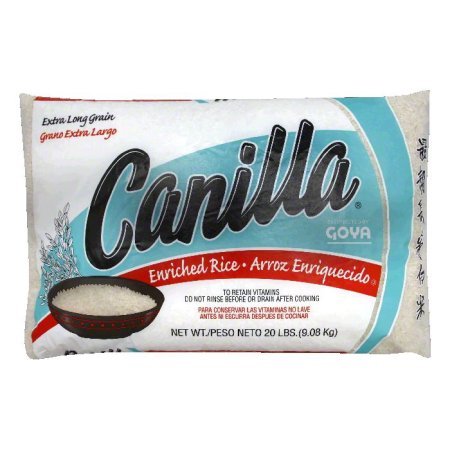Goya Canilla Enriched Extra Long Grain Rice, 20 LB, Arroz Enriquecido de